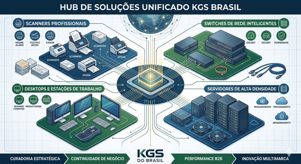 A Espinha Dorsal da Eficiência: Integrando Switches, Servidores e Desktops ao seu Hub de Soluções